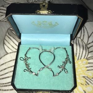 Authentic Juicy Couture heart hoop earrings